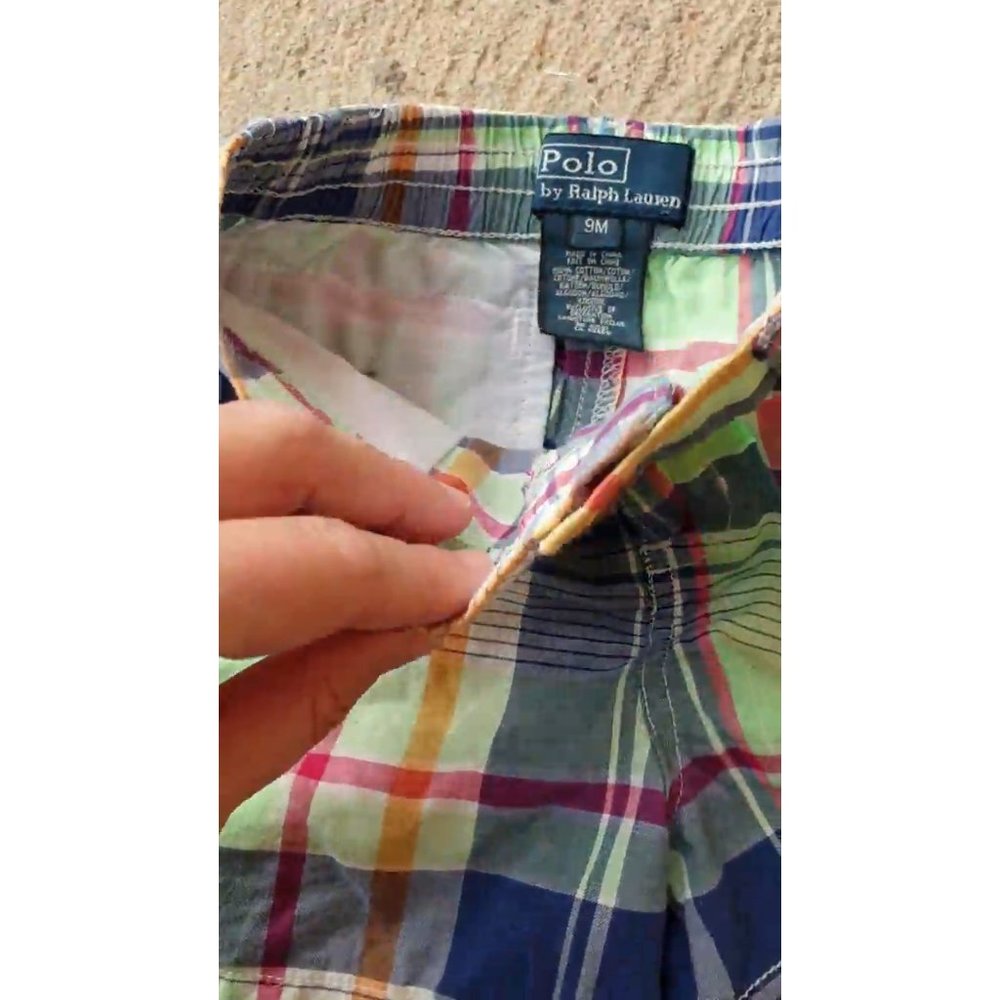 ralph lauren Baby Boy's 9 Months Bright Check Tartan plaid Classic Cotton Shorts - Picture 2 of 13